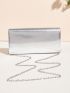Metallic Flap Chain Square Bag