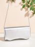 Metallic Flap Chain Square Bag