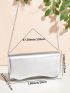 Metallic Flap Chain Square Bag