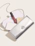 Metallic Flap Chain Square Bag