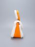 Mini Neon Orange Contrast Binding Square Bag