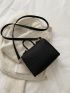Mini Geometric Embossed Flap Square Bag