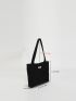 Small Shoulder Tote Bag Letter Patch Double Handle For Daily