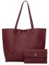 Litchi Embossed Shoulder Tote Bag With Clutch Bag, Mothers Day Gift For Mom, Best Work Bag For Women