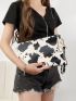 Cow Pattern Tassel Decor Square Bag