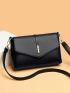 Litchi Embossed Flap Square Bag