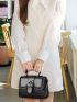 Buckle & Chain Decor Flap Square Bag