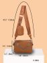 Mini Quilted Pattern Chain Decor Square Bag With Purse