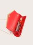 Ruched Detail Metal Decor Envelope Bag
