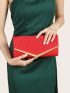 Ruched Detail Metal Decor Envelope Bag