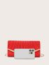 Ruched Detail Metal Decor Envelope Bag