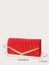 Ruched Detail Metal Decor Envelope Bag