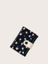 Floral Graphic Snap Button Small Wallet