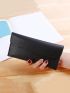 Litchi Embossed Flap Long Wallet