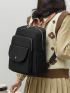 Minimalist Snap Button Functional Backpack