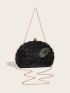 Sequin Decor Chain Box Bag