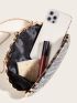 Metallic Bead & Sequin Decor Chain Box Bag