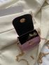 Mini Glitter Flap Chain Saddle Bag
