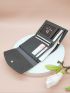 Metallic Crocodile Embossed Fold Over Small Wallet