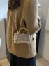 Mini Rhinestone Decor Contrast Binding Chain Novelty Bag