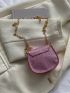 Mini Glitter Flap Chain Saddle Bag
