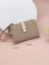 Litchi Embossed Small Wallet With Wristlet