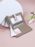 Litchi Embossed Small Wallet With Wristlet