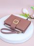 Metal Decor Small Wallet With Wristlet