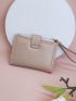 Metal Decor Small Wallet With Wristlet