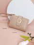Metal Decor Small Wallet With Wristlet