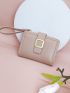 Metal Decor Small Wallet With Wristlet