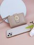 Metal Decor Small Wallet With Wristlet