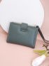 Metal Decor Small Wallet With Wristlet