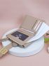Metal Decor Small Wallet With Wristlet
