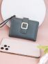 Metal Decor Small Wallet With Wristlet