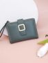 Metal Decor Small Wallet With Wristlet