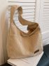 Letter Patch Decor Hobo Bag
