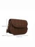 Mini Saddle Bag Embossed Detail PU Flap For Daily Life