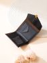 Letter Detail Fold Over Small Wallet