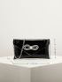 Rhinestone Bow Decor Flap Square Bag