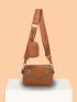 Mini Quilted Pattern Chain Decor Square Bag With Purse