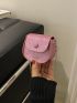 Mini Sequin Decor Chain Flap Saddle Bag