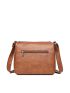 Heart Decor Crossbody Bag, Vintage Multi Pockets Shoulder Bag, Women's Artificial Leather Purse Heart Decor Zipper Square Bag