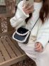 Mini Fuzzy Trim Chain Flap Square Bag