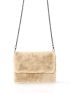 Fuzzy Chain Flap Square Bag