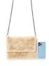 Fuzzy Chain Flap Square Bag