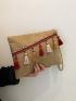 Tassel Decor Square Bag