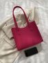 Polyester Shoulder Bag Rose Red Quilted Pattern