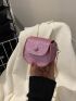 Mini Sequin Decor Chain Flap Saddle Bag