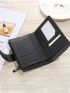 Women's Artificial Leather Frosted Mini Wallet Girl's Solid Retro Coin Purse Card Holder Studded Decor Small Wallet